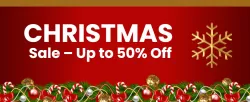 Christmas Sale Banner – Up to 50% Off Promotional Template