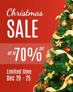 Christmas Sale – Up to 70% Off Holiday Promotion Template