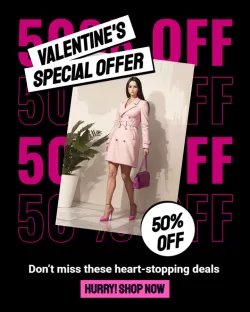 Valentine’s Fashion Special Offer Social Media Template