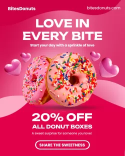 Valentine's Day Donut Sale Template - Sweet Dessert Promo